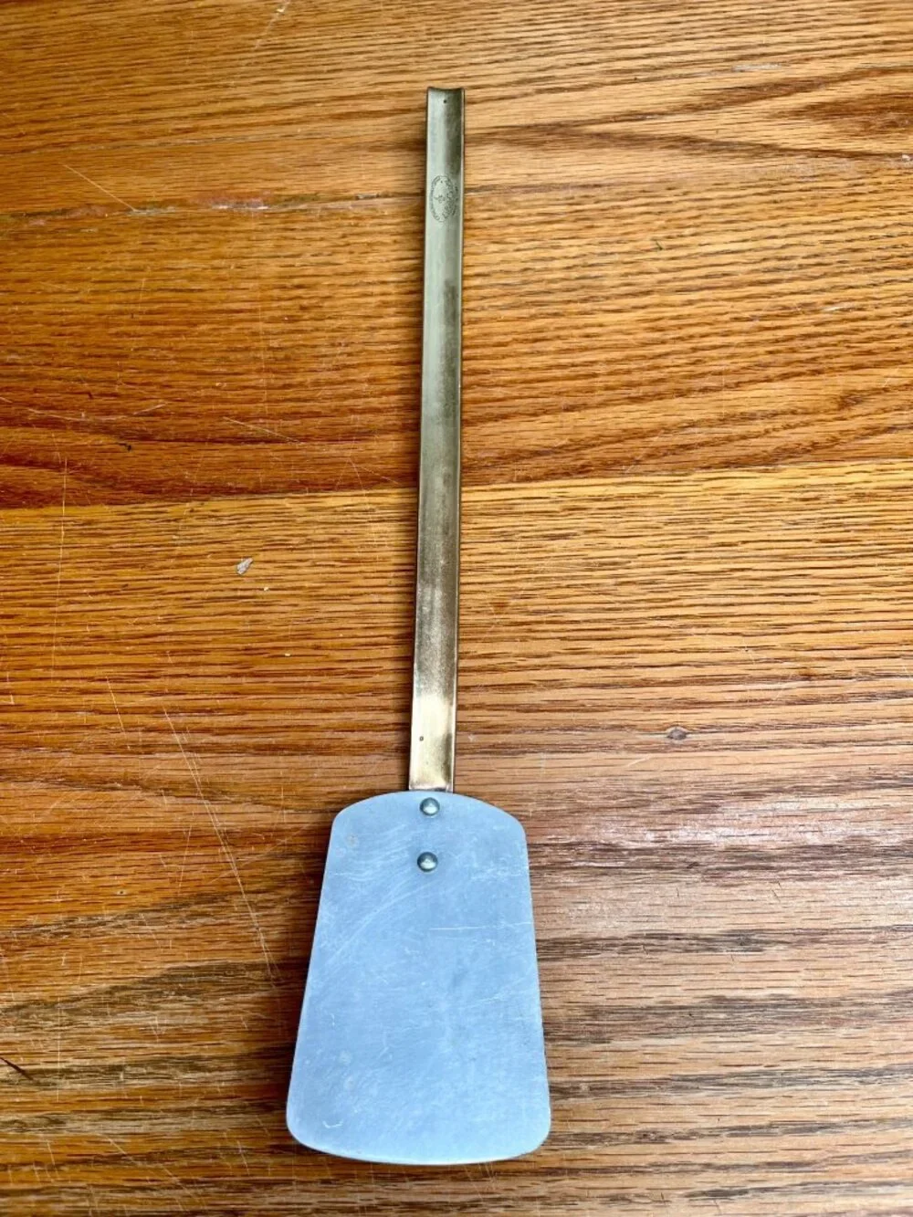 Vintage Copper & Brass Kitchen Utensils - Set Of 4 - Skimmer ,Spatula ,Small Lad